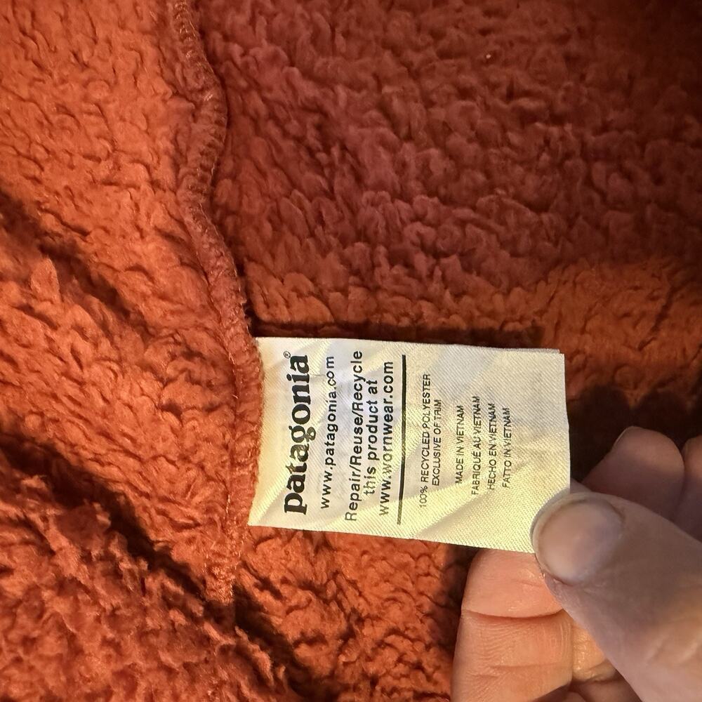 Patagonia Women’s Retro Pile Fleece Jacket Size Small Rust Color Full Zip - Picture 8 of 9